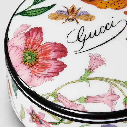Gucci Flora print small round box - multicolor porcelain