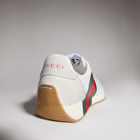 Women's Gucci Tempo sneaker - white mesh and suede
