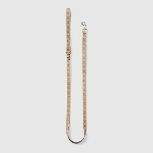 Extra-small pet leash - sand and brown GG canvas