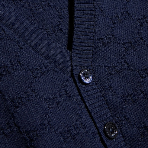 Children's GG cotton cardigan - navy