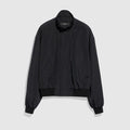 Light cotton acetate faille zip jacket - black