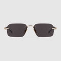 Rectangular-frame sunglasses - gold metal
