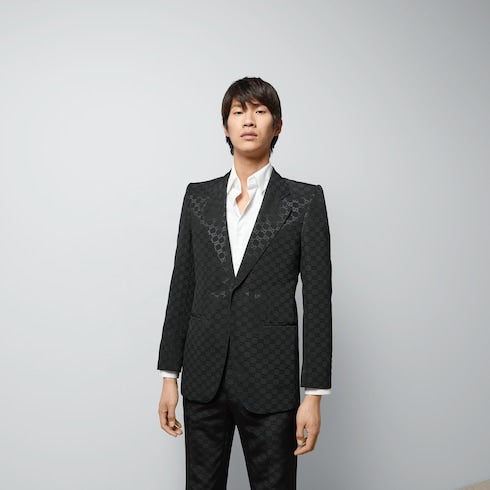 GG cotton viscose formal jacket - black