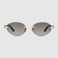 Frameless oval sunglasses - gold-toned
