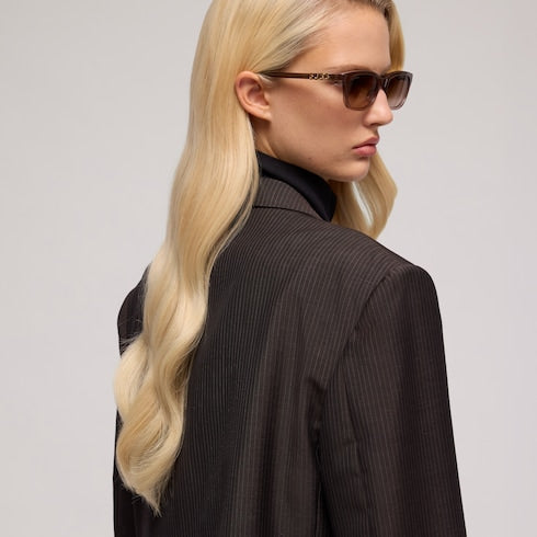 Rectangular-frame sunglasses - brown gradient
