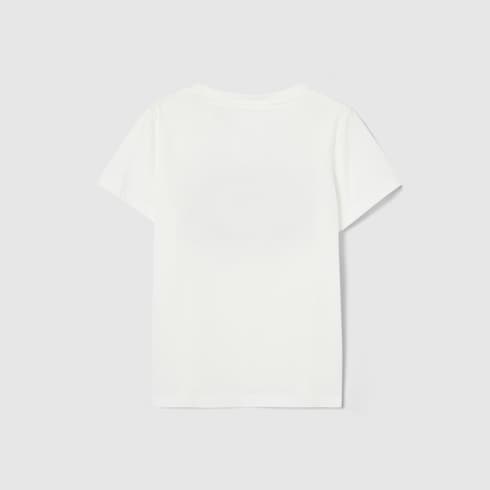 Children's cotton T-shirt with print - white