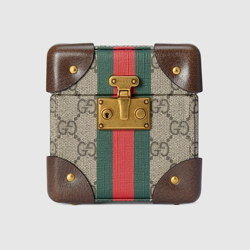 Gucci Savoy mini rigid watch case - beige and ebony Supreme