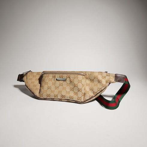 Flatpack large belt bag - sand and brown GG canvas
