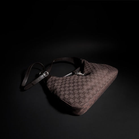 Gucci Jackie 1961 large crossbody bag - dark brown GG canvas