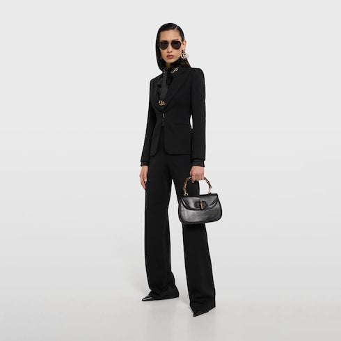Gucci Bamboo 1947 medium bag - black hand-treated leather