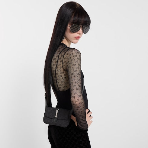 Gucci Jackie small shoulder bag - black GG canvas