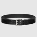 Belt with double prong - black leather