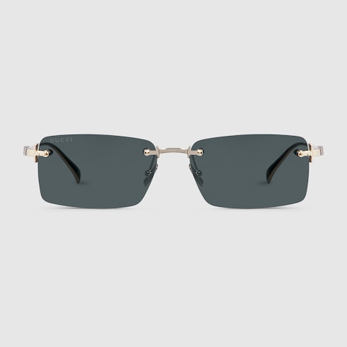 Rectangular frame sunglasses - light gold