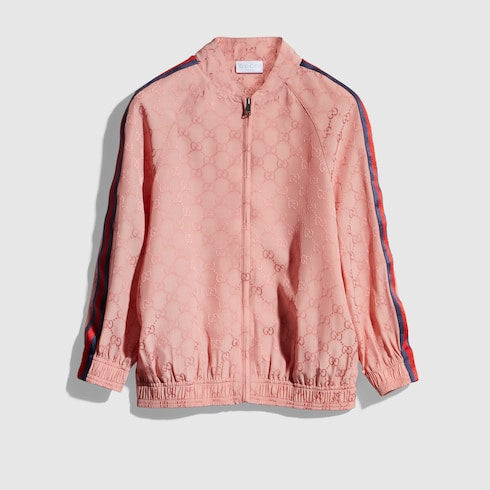 Children's GG viscose zip jacket - light pink
