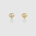 GG Marmont pearl drop earrings - yellow gold-toned metal