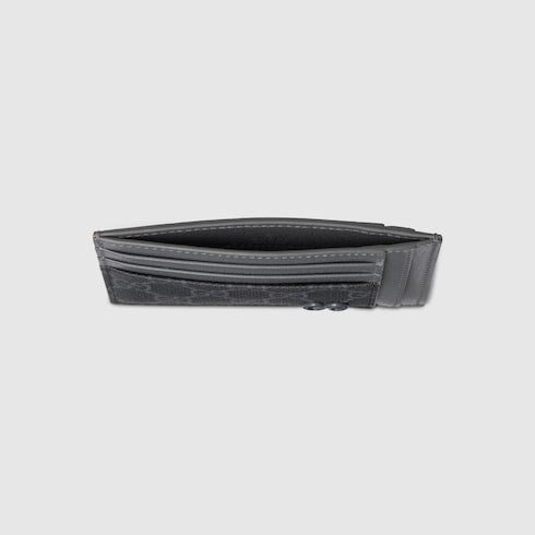 Grey trim GG card case - black GG Supreme