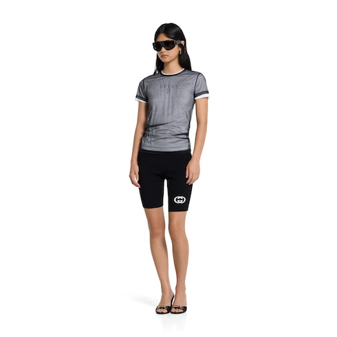 Double layered jersey T-shirt with print - white