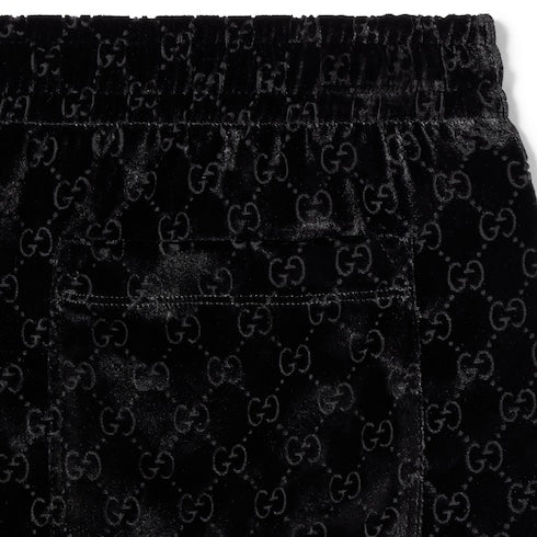 GG velvet devoré sportswear pants - black
