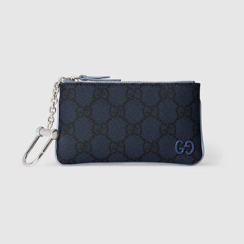 Dusty blue trim key pouch - dark blue GG Supreme