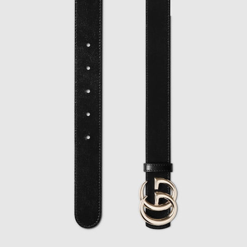 Reversible GG Marmont belt - beige Supreme and black leather