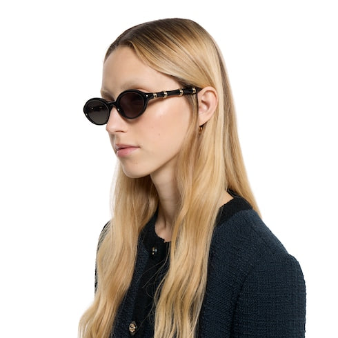 Oval frame sunglasses - black