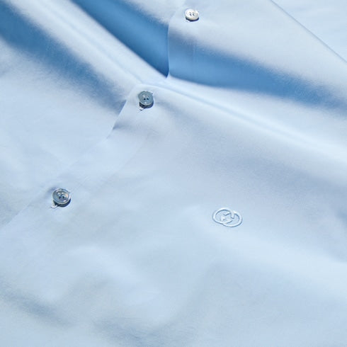 Piece dyed cotton poplin shirt - light blue
