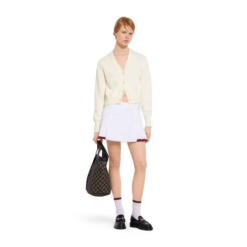 Cotton cardigan with embroidery - white