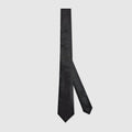Double G silk jacquard tie - black