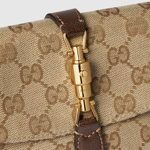 Gucci Jackie small shoulder bag - sand and brown GG canvas
