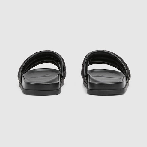 Men's slide sandal - black GG denim