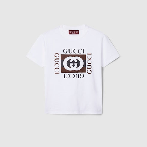 Printed cotton jersey T-shirt - white