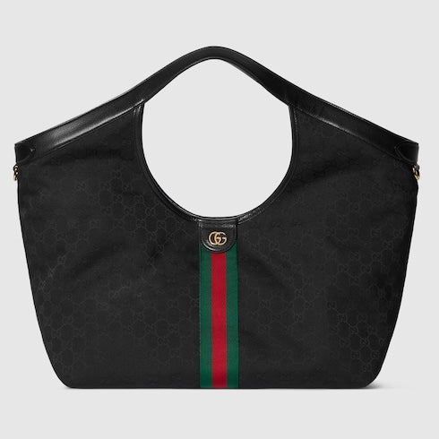 Gucci Giglio large tote bag - black GG canvas