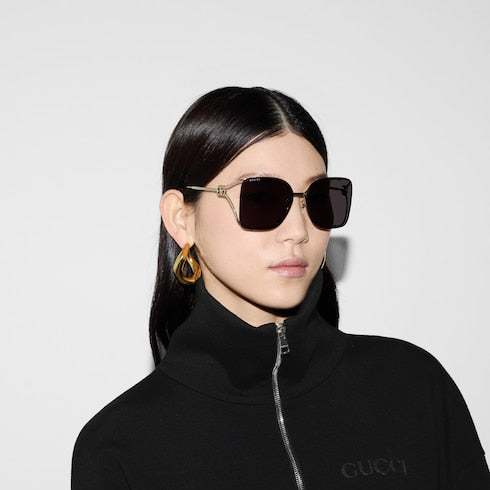 Square frame sunglasses - gold