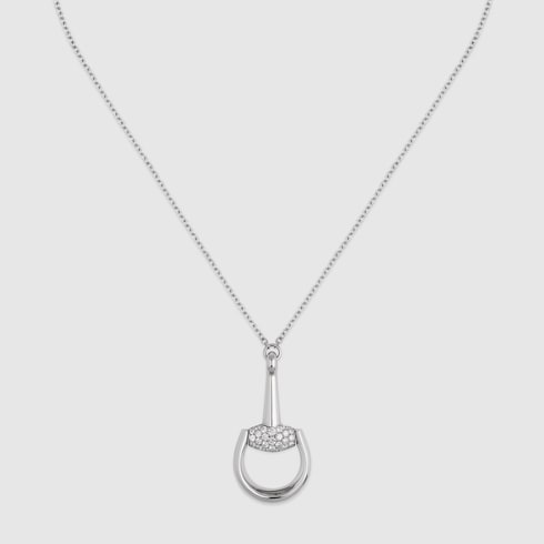 Gucci Horsebit diamond 18k pendant necklace - 18k white gold