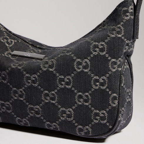 Lady Lunetta small shoulder bag - black GG denim