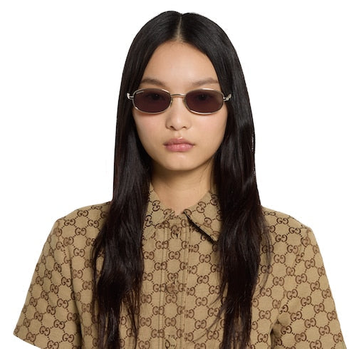 Oval frame sunglasses - light gold