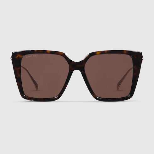 Square frame sunglasses - dark brown tortoiseshell