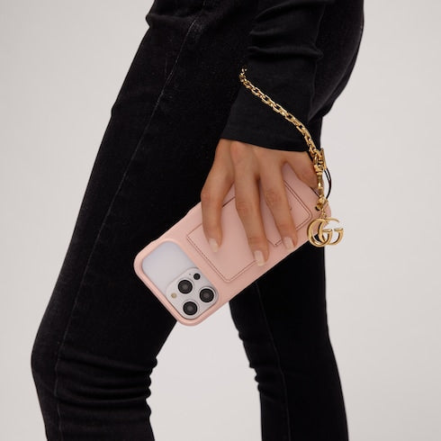 Lanyard phone holder with Double G - brown thermoplastic polyurethane