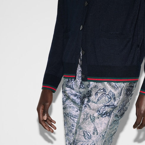 Extra fine cashmere silk cardigan - navy