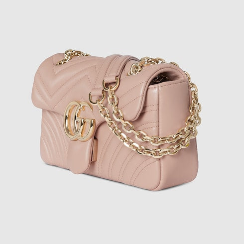 GG Marmont small shoulder bag - pink beige leather