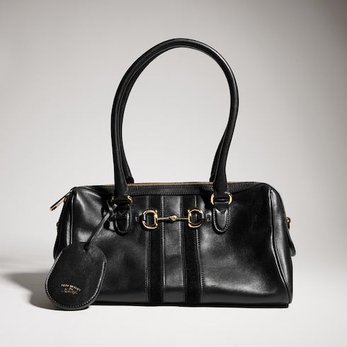 Borsetto medium boston bag - black leather