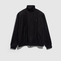 Soft technical twill zip jacket - black