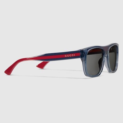 Square frame sunglasses - transparent blue