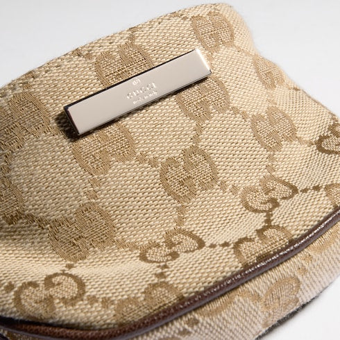 Gucci Tag mini coin purse - sand and brown GG canvas