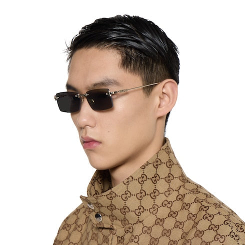 Rectangular frame sunglasses - light gold