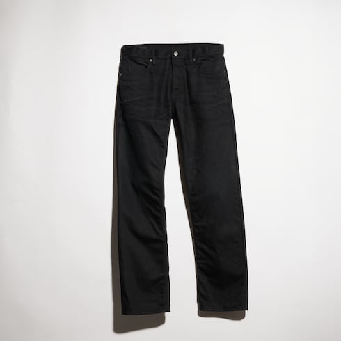 Cotton denim pants - black