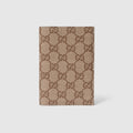 Gucci Essence Classic passport case - sand and brown GG canvas