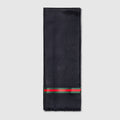 Double G silk cotton jacquard stole - dark blue