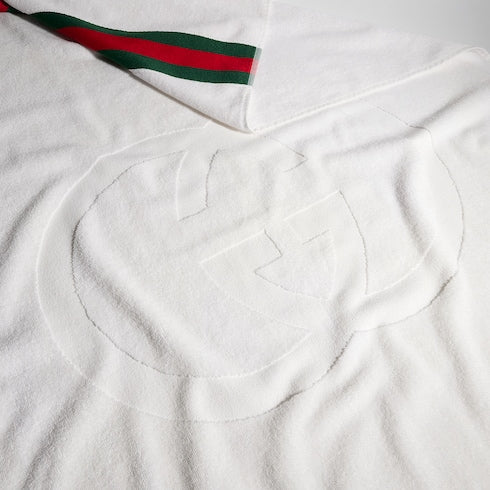 Terrycloth beach blanket with Web - white