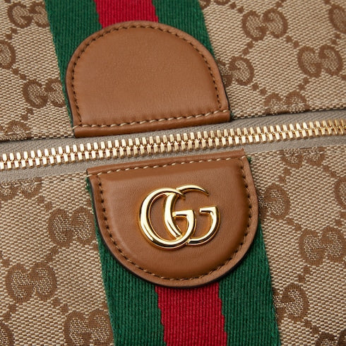 Gucci Vanity medium top handle bag - beige and brown GG canvas